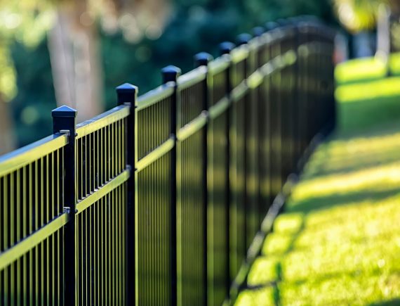 close up shot of black metal fence